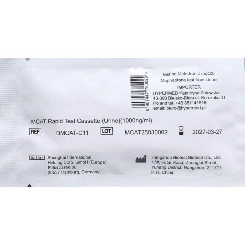Test na mefedron, MDPV, metkatynon w moczu